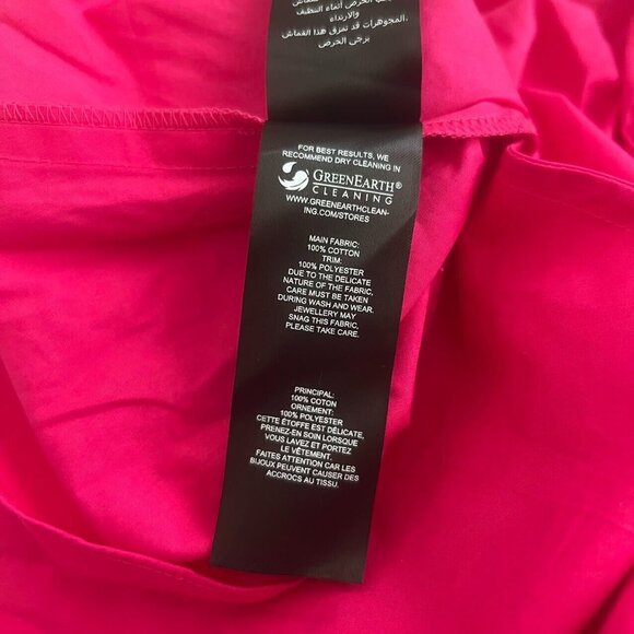 NWT Self-Portrait Fuchsia Pink Lace Ruffled Cotton-poplin Mini Dress 4 - Picture 11 of 16